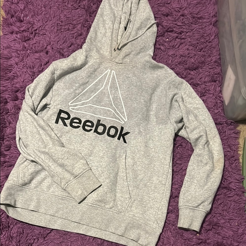HP🎊Reebok Light Gray Hoodie with Logo